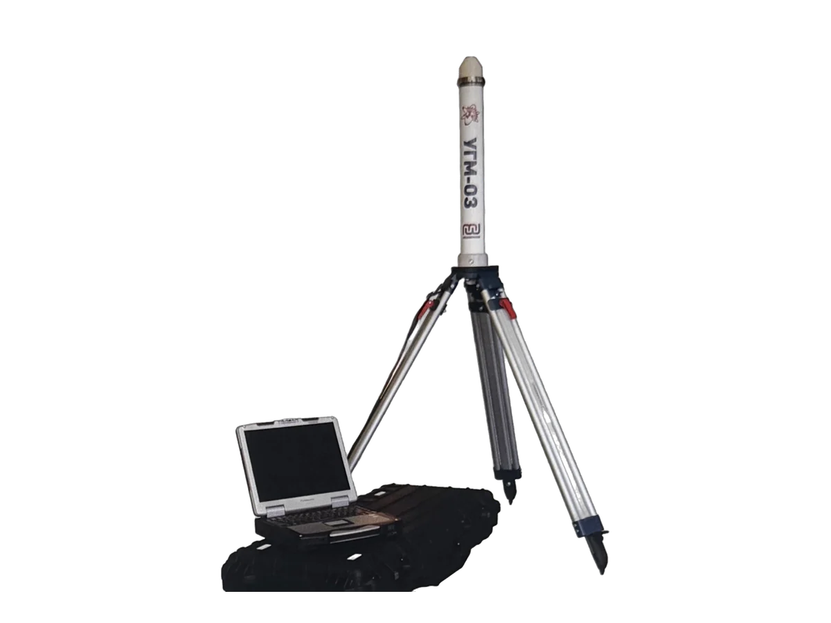 MS-GRD autonomous wireless gamma-radiation monitor on a tripod with base station